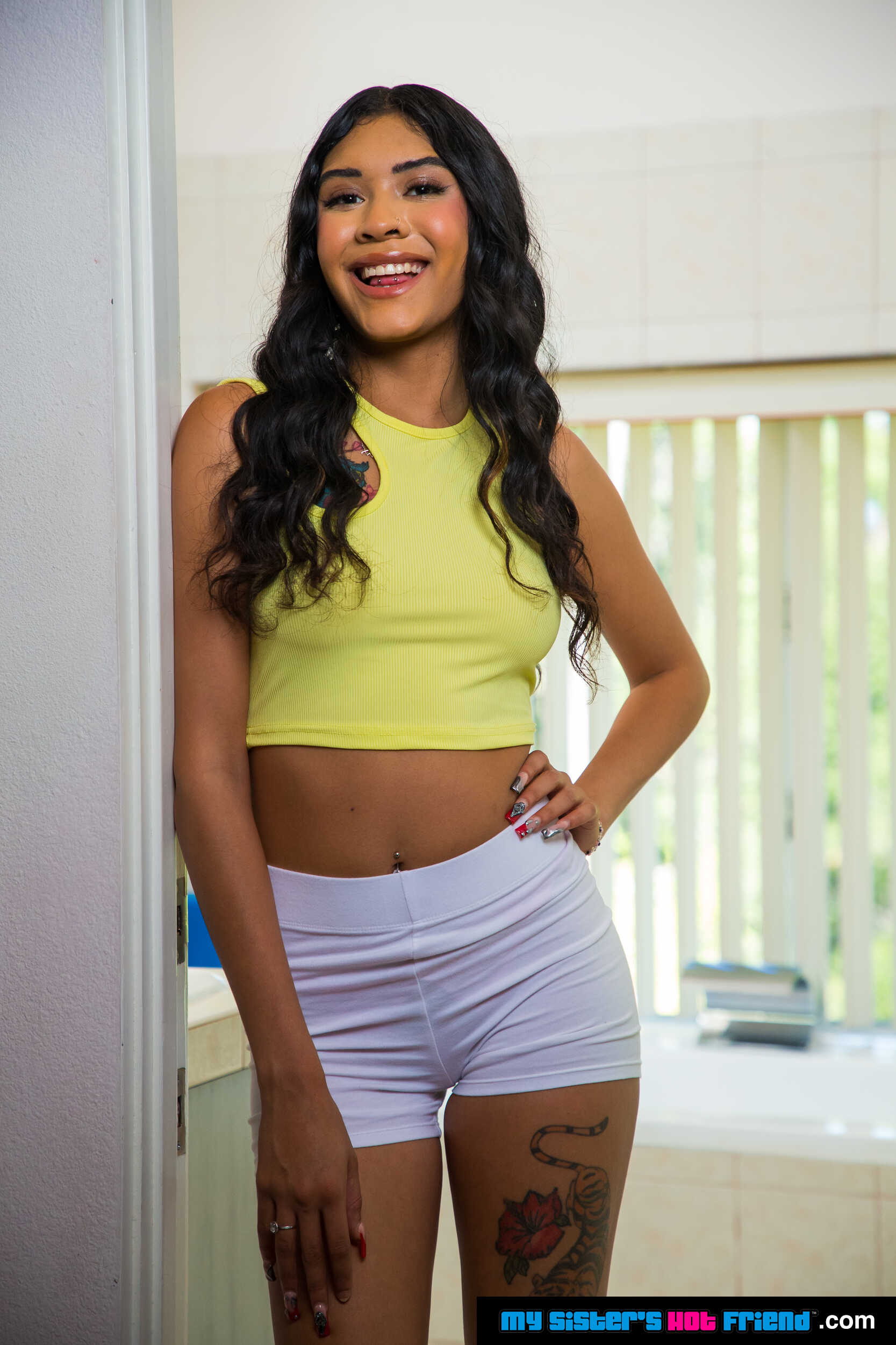 Natural Latina Reina Heart takes her friend's bother's big black cock