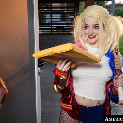 Blonde with pierced nipples Sage Pillar transforms into sexy comic vixen and gets fucked by collector